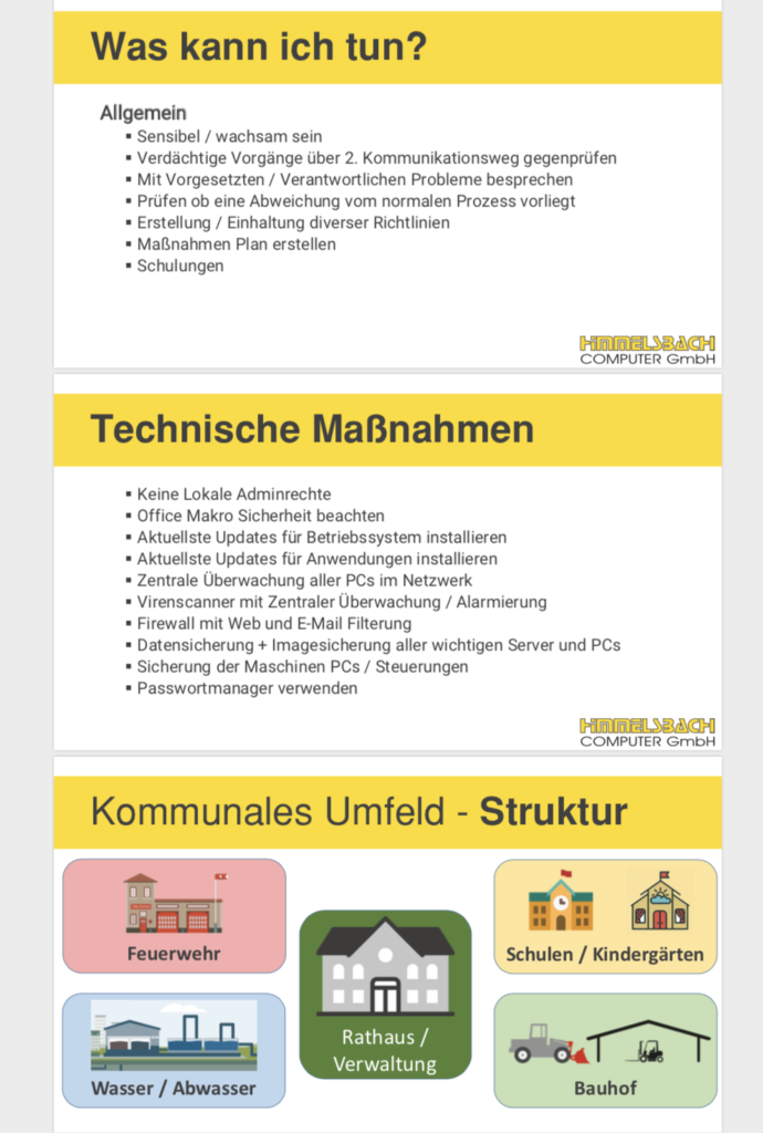 IT-Sicherheit Schulung Himmelsbach Computer - Folie Technische Maßnahmen