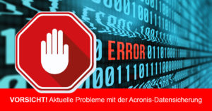 Acronis Backup-Software speichert keine Einstellungen mehr