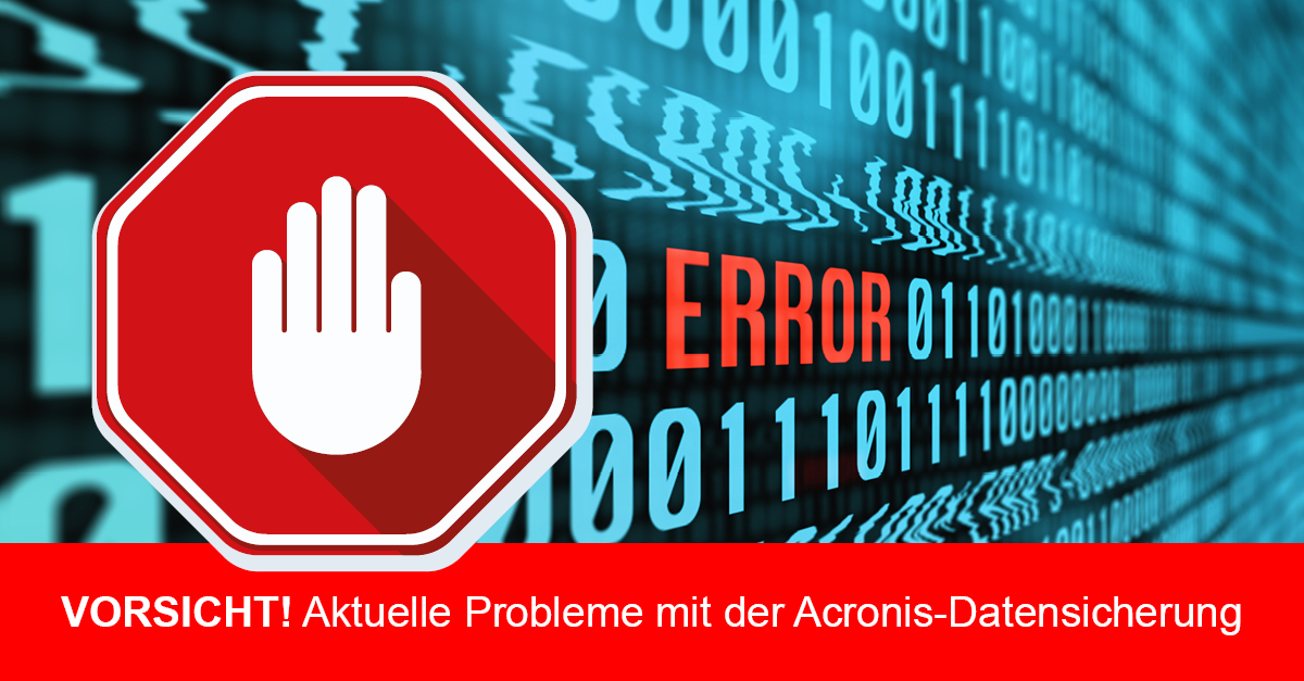 Acronis True Image verliert Backup-Einstellungen